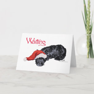 Cartão De Festividades Pequeno cachorro Scottie esperando pelo Papai Noel
