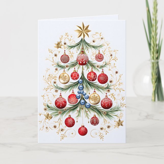 Cartão De Festividades Pequenos Tesouros: Mini Árvore de Natal (Frente)