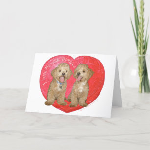 Cartão De Festividades Pequinês / Poodle Mix Dia dos Namorados