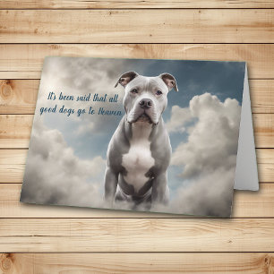 Cartão De Festividades Perda de Cinza Cachorro Pitbull Simpatia Celestial