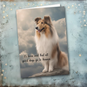 Cartão De Festividades Perda de Collie Dog Heaven Sympathy