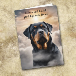 Cartão De Festividades Perda de Rottweiler Cachorro Simpatia Pesada