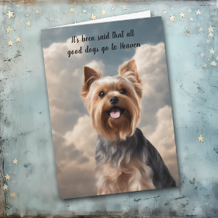 Cartão De Festividades Perda de Yorkshire Terrier Dog Heaven Sympathy