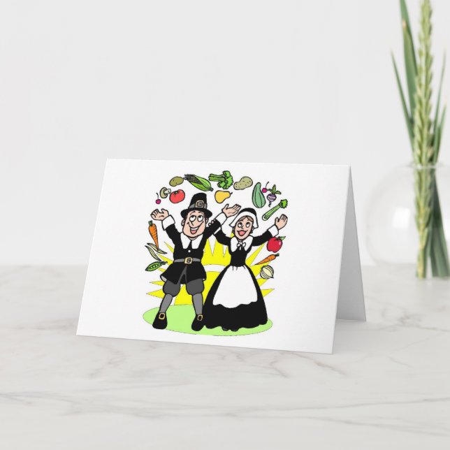 Cartão De Festividades Peregrinos da acção de graças (Frente)