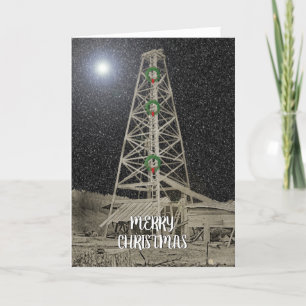 CARTÃO DE FESTIVIDADES PERFURADORES DE POÇOS ÓLEO POÇO 1890'S FOTOGRAFIA 