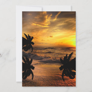 CARTÃO DE FESTIVIDADES PERSEGUINDO PÔR DO SOL CENA OCEÂNICA NATUREZA