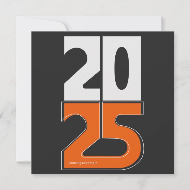 Cartão De Festividades Perseguir sonhos em 2025 (Frente)