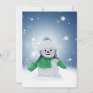 Cartão De Festividades Personagem adorável de boneco de neve de Natal do