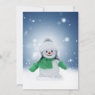 Cartão De Festividades Personagem adorável de boneco de neve de Natal do 