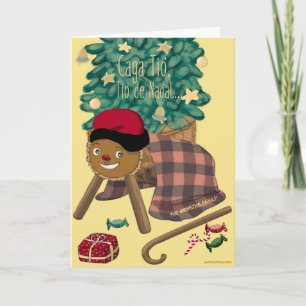 Cartão De Festividades Personagem catalão engraçado Caga-Tió. Personalizá