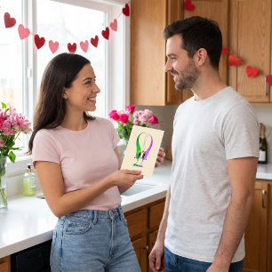 Cartão De Festividades Personagem de desenho animado dia de os namorados