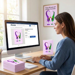 Cartão De Festividades Personagem de desenho animado dia de os namorados