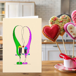 Cartão De Festividades Personagem de desenho animado dia de os namorados