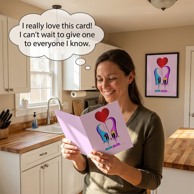 Cartão De Festividades Personagem de desenho animado do dia dos namorados (Surely you'll agree and want to give it to everyone you know too! :))