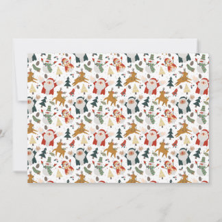 Cartão De Festividades Personagem de Feliz Natal da Folk Art