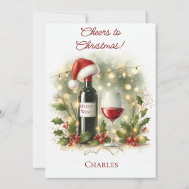 Cartão De Festividades Personalised Christmas Wine Lover Card 