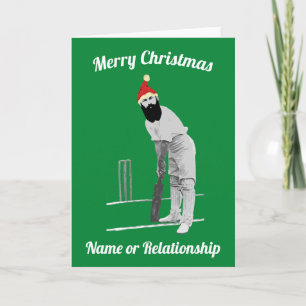 Cartão De Festividades Personalised custom Cricketing Christmas Card