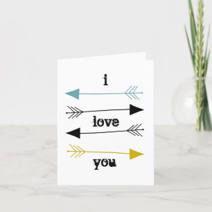Cartão De Festividades Personalised Valentine's Card - I Love You Modern
