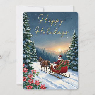 Cartão De Festividades Personalizable Vintage Flat Holiday Card