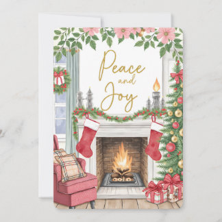 Cartão De Festividades Personalizable Vintage Flat Holiday Card