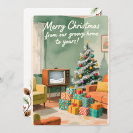 Cartão De Festividades Personalizable Vintage  Flat Holiday Card 