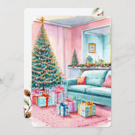 Cartão De Festividades Personalizable Vintage Flat Holiday Card