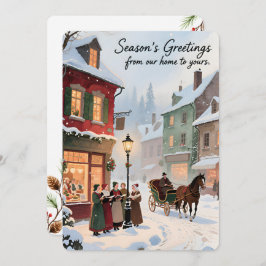 Cartão De Festividades Personalizable Vintage Flat Holiday Card