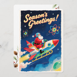 Cartão De Festividades Personalizable Vintage Flat Holiday Card