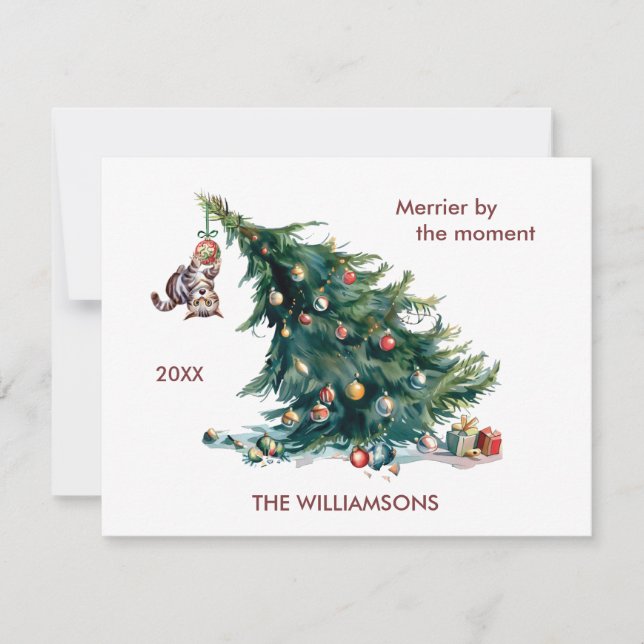 Cartão De Festividades Personalização Perigosa da Árvore de Natal Diverti (Frente)