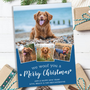 Cartão De Festividades Personalizado 4 Pet Photo Dog Durante O Feliz Nata
