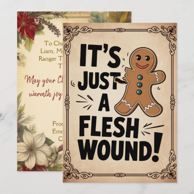 Cartão De Festividades Personalizado Apenas uma Ferida Superficial Divert (Frente/Verso)