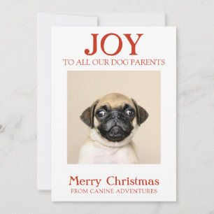Cartão De Festividades Personalizado Cão Foto Joy Dog Walker
