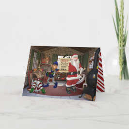 Cartão De Festividades Personalizado da oficina do papai noel