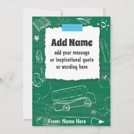 Cartão De Festividades PERSONALIZADO de volta à escola e ao final do ano