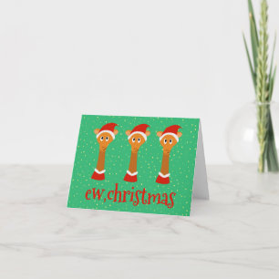 Cartão De Festividades Personalizado Fez Eca Festa de Natal Com Girafas E