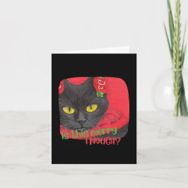 Cartão De Festividades Personalizado Odeio Gato Negro Engraçado de Natal
