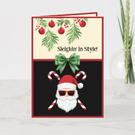 Cartão De Festividades Personalizado "Sleighin' in Style!" Saudação de Na
