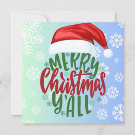 Cartão De Festividades Personalizado Verde Azul Ombre Feliz Natal a Todos