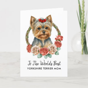 Cartão De Festividades Personalizado Yorkshire Terrier Mãe Dia de as mães