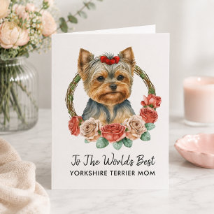 Cartão De Festividades Personalizado Yorkshire Terrier Mãe Dia de as mães