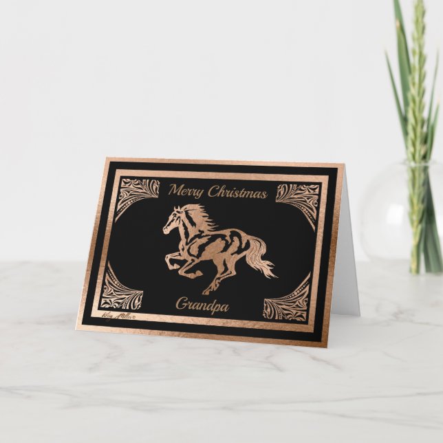 CARTÃO DE FESTIVIDADES PERSONALIZAR COBRE HORSE SILHOUETTE (Frente)