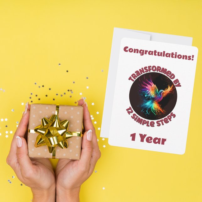 Cartão De Festividades Personalizar etapa transformada por 12 etapas simp (Criador carregado)