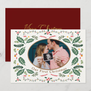 Cartão De Festividades Personalizar Foto Nosso Primeiro Natal