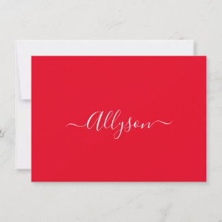 Cartão De Festividades Personalizar Nome e Mensagem do Script, Vermelho