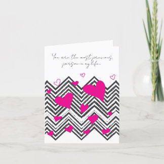 Cartão De Festividades Personalizar o Coração Personalizável e Zig Zag Ro