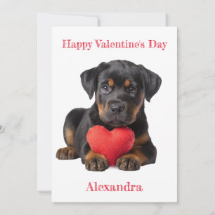 Cartão De Festividades Personalizar o Namorados do Rottweiler Puppy