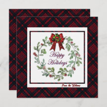 Personalizar Xadrez Vermelha Feliz Feriados