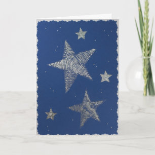 Cartão De Festividades Personalize o céu azul estrelado a azul
