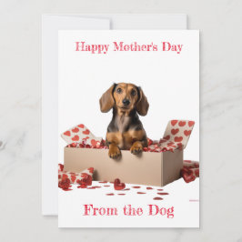 Cartão De Festividades Personalize o Dia de as mães Dachshund Hearts