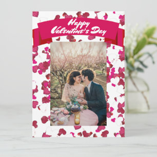 Cartão De Festividades Personalize o Namorados Rosa Sweetheart com Foto d
